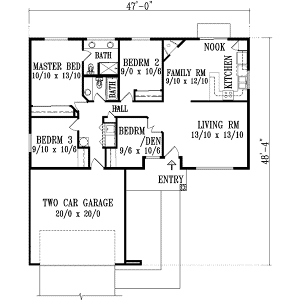 Adobe / Southwestern Floor Plan - Main Floor Plan #1-1080