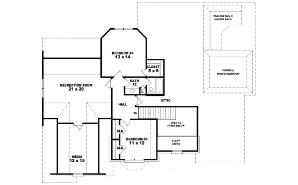 European Floor Plan - Upper Floor Plan #81-1037