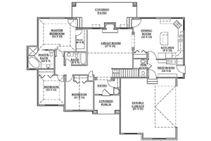 Floor Plan - Main Floor for Traditional House Plan #5-115 - 3 bed, 2.5 bath