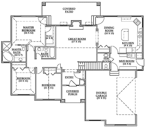 Traditional Floor Plan - Main Floor Plan #5-115