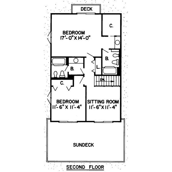 Ranch Floor Plan - Upper Floor Plan #312-481