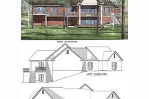 Exterior - Rear Elevation for Southern House Plan #17-159 - 4 bed, 3.5 bath