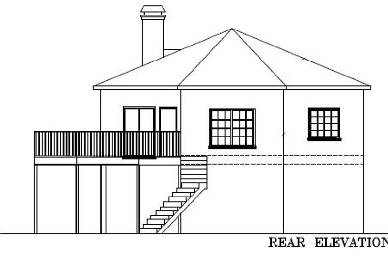 Dream House Plan - Exterior - Rear Elevation for Mediterranean House Plan #1-1460 - 2 bed, 1 bath