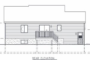 Exterior - Rear Elevation for Ranch House Plan #25-1122 - 2 bed, 1 bath