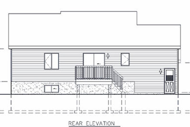 Dream House Plan - Exterior - Rear Elevation for Ranch House Plan #25-1122 - 2 bed, 1 bath