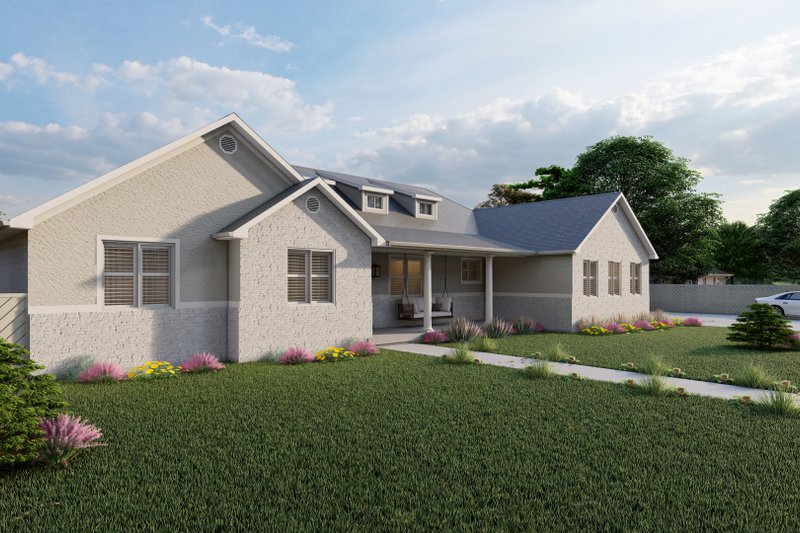 House Blueprint - Exterior - Front Elevation 4 for Ranch House Plan #1060-170 - 3 bed, 2 bath