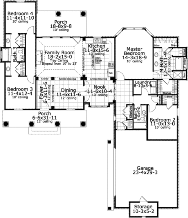 House Plan Design - Southern Floor Plan - Main Floor Plan #406-300