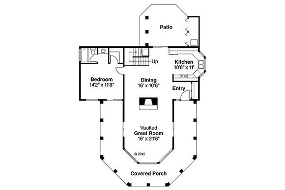 Floor Plan - Main Floor House Plan #124-236 - 2 bed, 2 bath