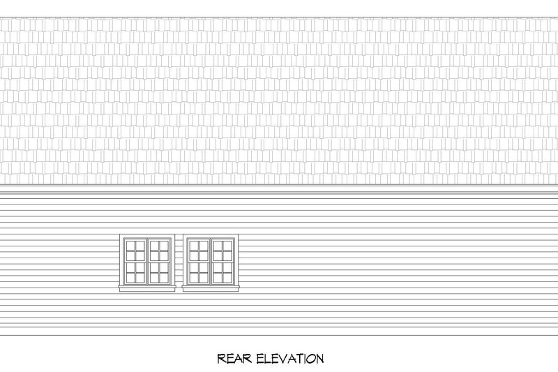 Home Plan - Exterior - Rear Elevation for Traditional House Plan #932-486, 0.5 bath