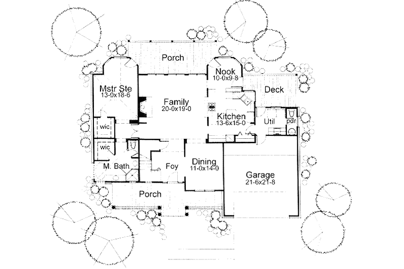 House Blueprint - Floor Plan - Main Floor for European House Plan #120-131 - 3 bed, 3 bath