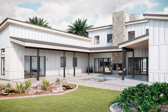 Exterior - Covered Porch for Farmhouse House Plan #924-18 - 3 bed, 2 bath