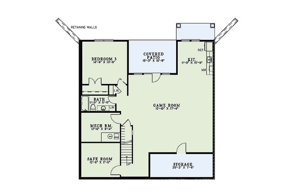 Floor Plan - Lower Floor for Craftsman House Plan #17-2475 - 4 bed, 4 bath
