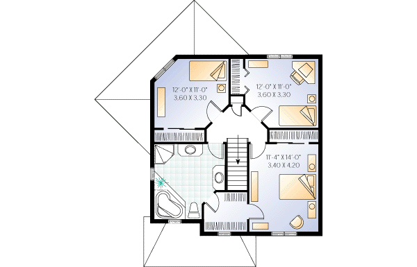 Traditional Floor Plan - Upper Floor Plan #23-265