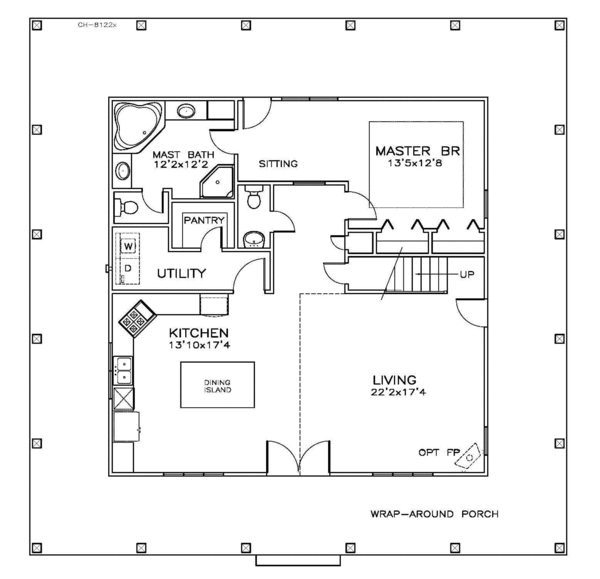Southern Floor Plan - Main Floor Plan #8-160