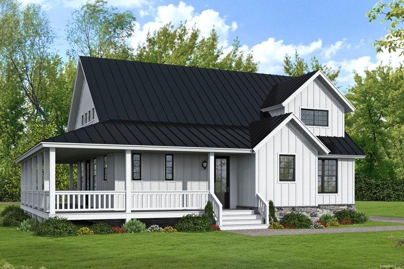 House Blueprint - Farmhouse Exterior - Front Elevation Plan #932-1078
