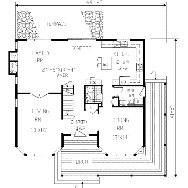 Architectural House Design - Farmhouse Floor Plan - Main Floor Plan #3-194