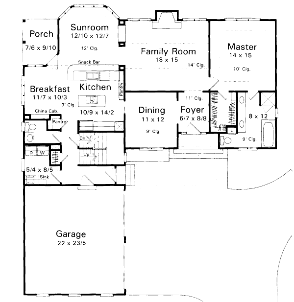 European Floor Plan - Main Floor Plan #41-152