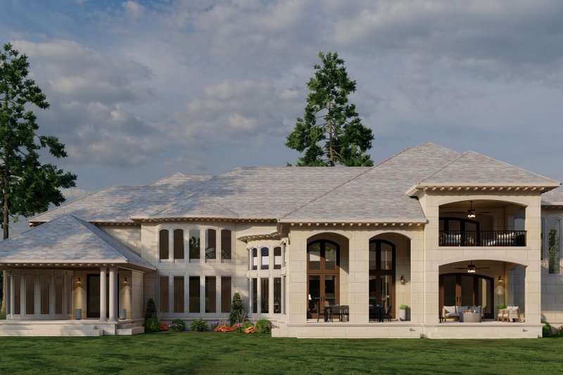 Architectural House Design - Exterior - Rear Elevation for European House Plan #17-3401 - 6 bed, 6 bath
