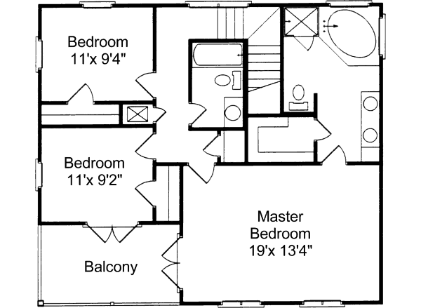 Architectural House Design - Beach Floor Plan - Upper Floor Plan #37-151