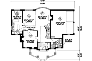 Floor Plan - Main Floor for European House Plan #25-4790 - 4 bed, 3 bath