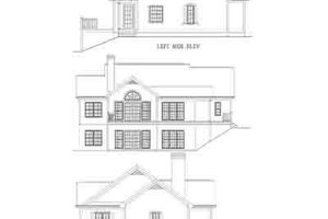 Exterior - Rear Elevation 1 for Traditional House Plan #71-107 - 3 bed, 2 bath