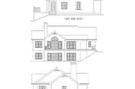 Exterior - Rear Elevation 1 for Traditional House Plan #71-107 - 3 bed, 2 bath