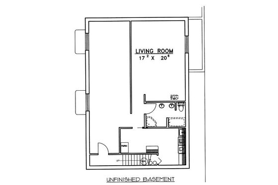 Floor Plan - Lower Floor for Log House Plan #117-547 - 3 bed, 3 bath