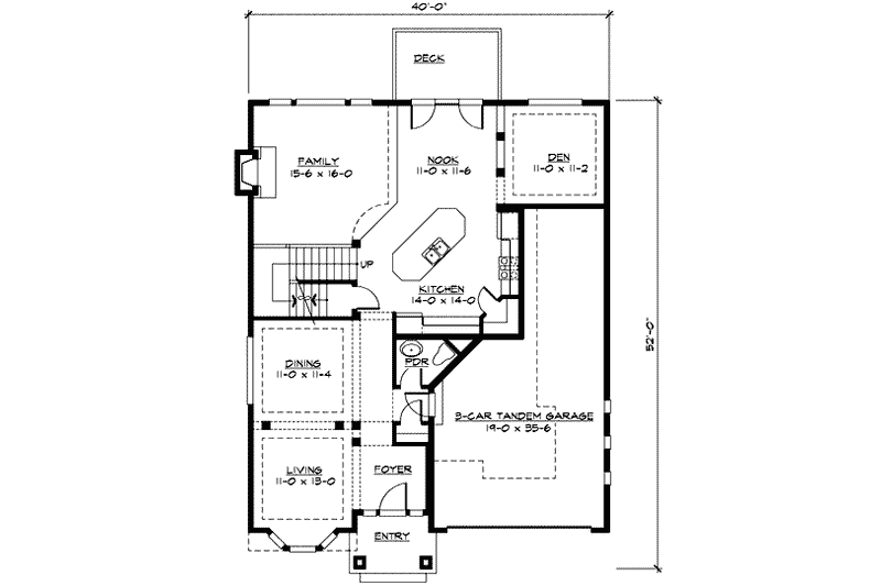 House Blueprint - Floor Plan - Main Floor for Traditional House Plan #132-112 - 3 bed, 2.5 bath