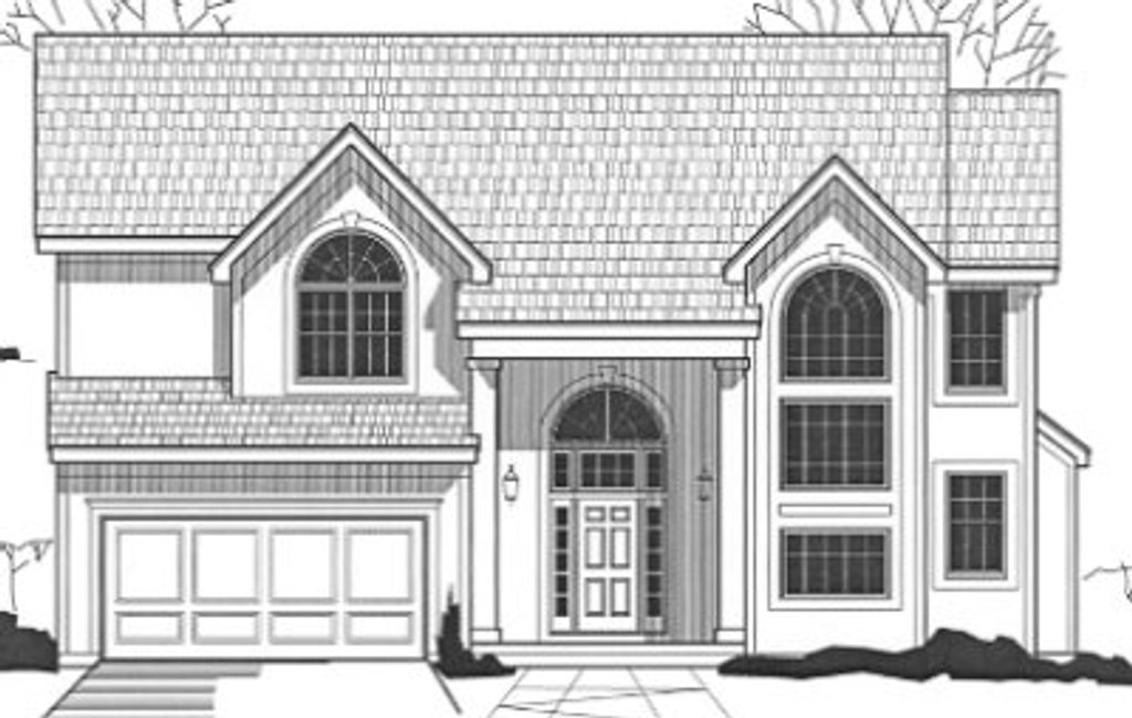 Exterior - Front Elevation 2 for Traditional House Plan #67-852 - 4 bed, 3 bath
