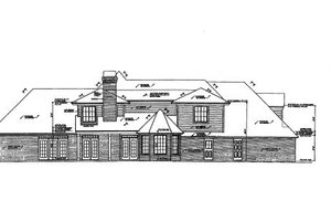 Exterior - Rear Elevation for European House Plan #310-501 - 4 bed, 3.5 bath