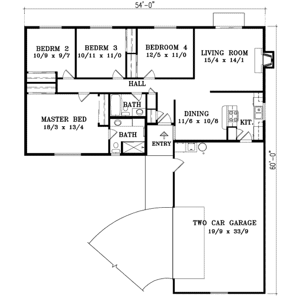 Adobe / Southwestern Floor Plan - Main Floor Plan #1-356