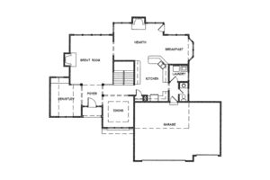 Floor Plan - Main Floor for European House Plan #6-109 - 4 bed, 3.5 bath
