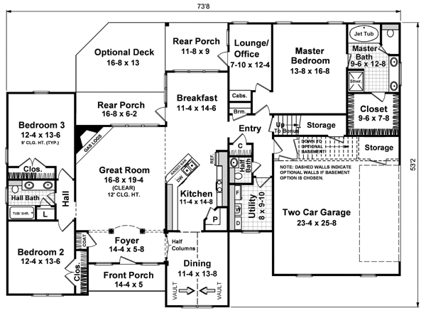 Dream House Plan - Traditional Floor Plan - Main Floor Plan #21-134