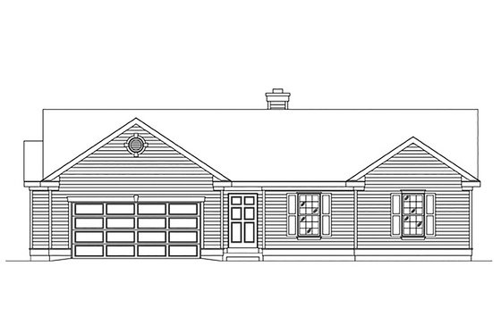 Exterior - Front Elevation 3 for Ranch House Plan #22-599 - 3 bed, 2 bath