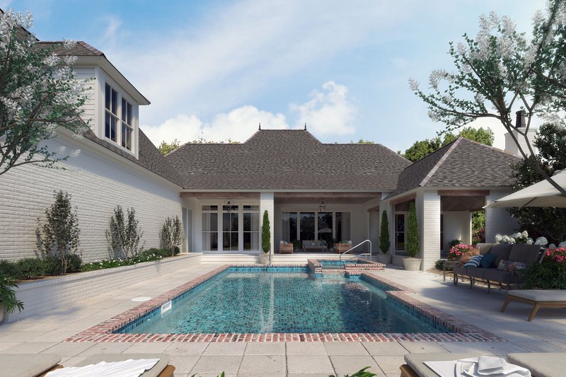 House Plan Design - Exterior - Rear Elevation for Southern House Plan #1074-52 - 4 bed, 3.5 bath