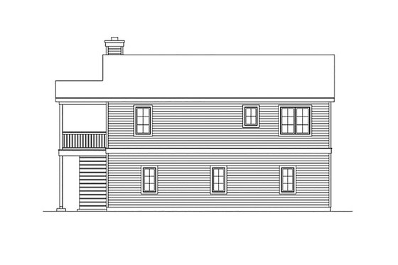 Exterior - Rear Elevation for Country House Plan #22-612 - 2 bed, 2 bath