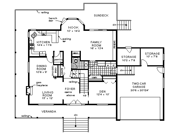 Country Floor Plan - Main Floor Plan #18-260