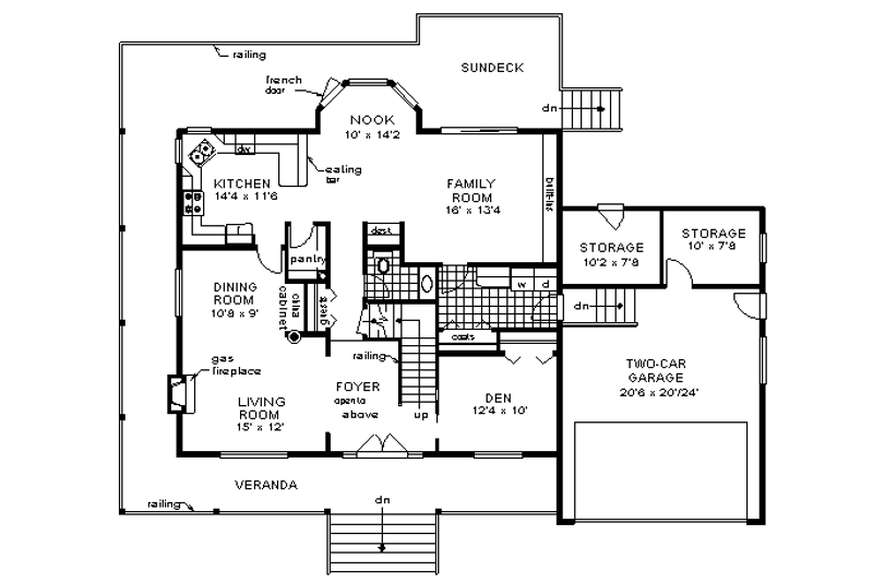 Dream House Plan - Floor Plan - Main Floor for Country House Plan #18-260 - 4 bed, 3.5 bath
