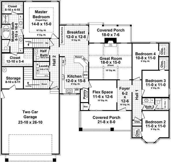 Dream House Plan - Country Floor Plan - Main Floor Plan #21-386