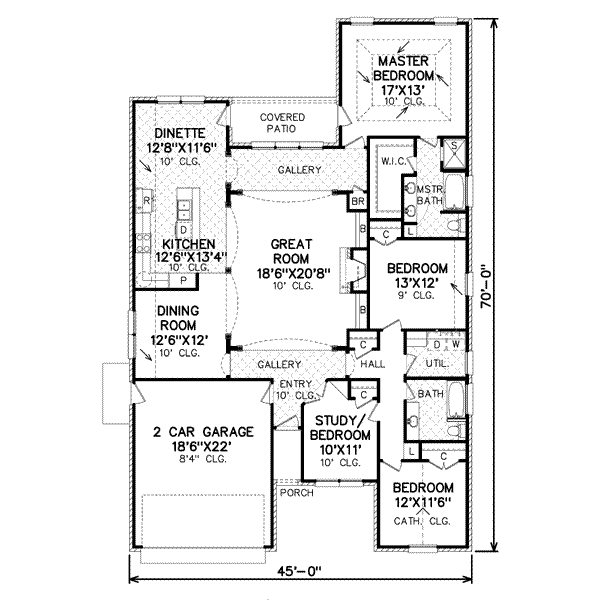 Traditional Floor Plan - Main Floor Plan #65-444