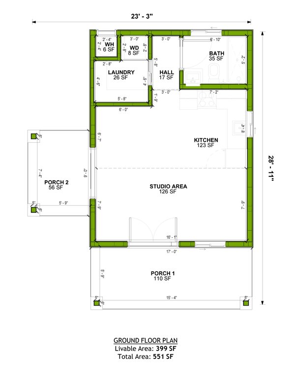Traditional Floor Plan - Main Floor Plan #1106-144