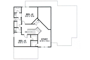 Floor Plan - Upper Floor for European House Plan #67-713 - 3 bed, 2 bath