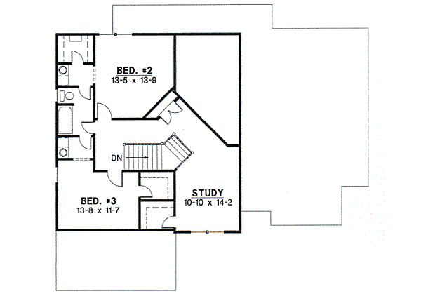 European Floor Plan - Upper Floor Plan #67-713