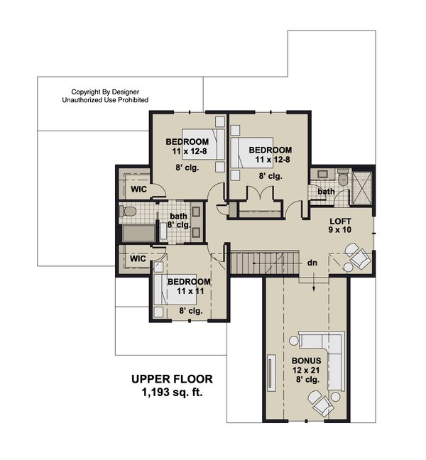 Dream House Plan - Bungalow Floor Plan - Upper Floor Plan #51-1417