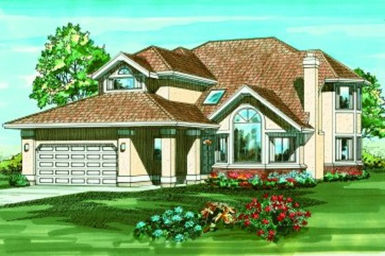 Exterior - Front Elevation for Traditional House Plan #47-556 - 4 bed, 3 bath