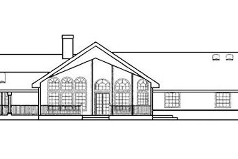 Home Plan - Exterior - Rear Elevation for Ranch House Plan #60-604 - 3 bed, 2 bath