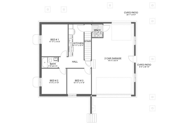 House Plan Design - Floor Plan - Lower Floor for Traditional House Plan #1060-409 - 2 bed, 2 bath