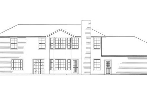 Exterior - Rear Elevation for Country House Plan #437-32 - 4 bed, 2 bath