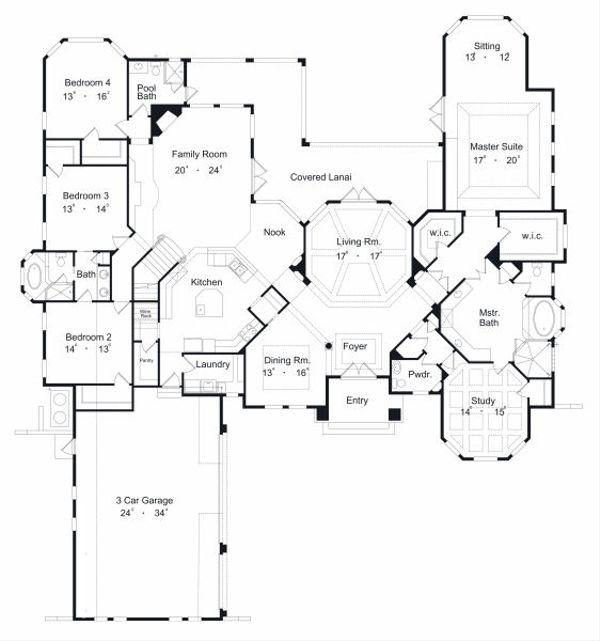 European Floor Plan - Main Floor Plan #417-443