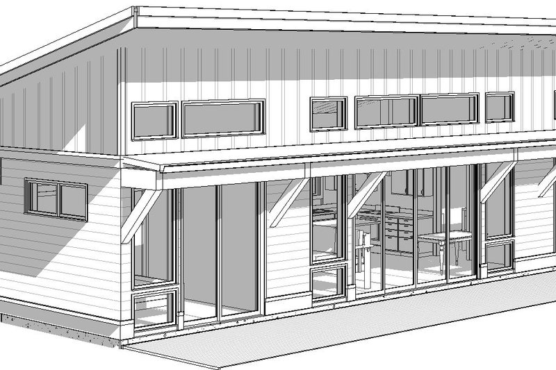 Home Plan - Exterior - Rear Elevation 1 for Modern House Plan #895-135 - 2 bed, 2 bath